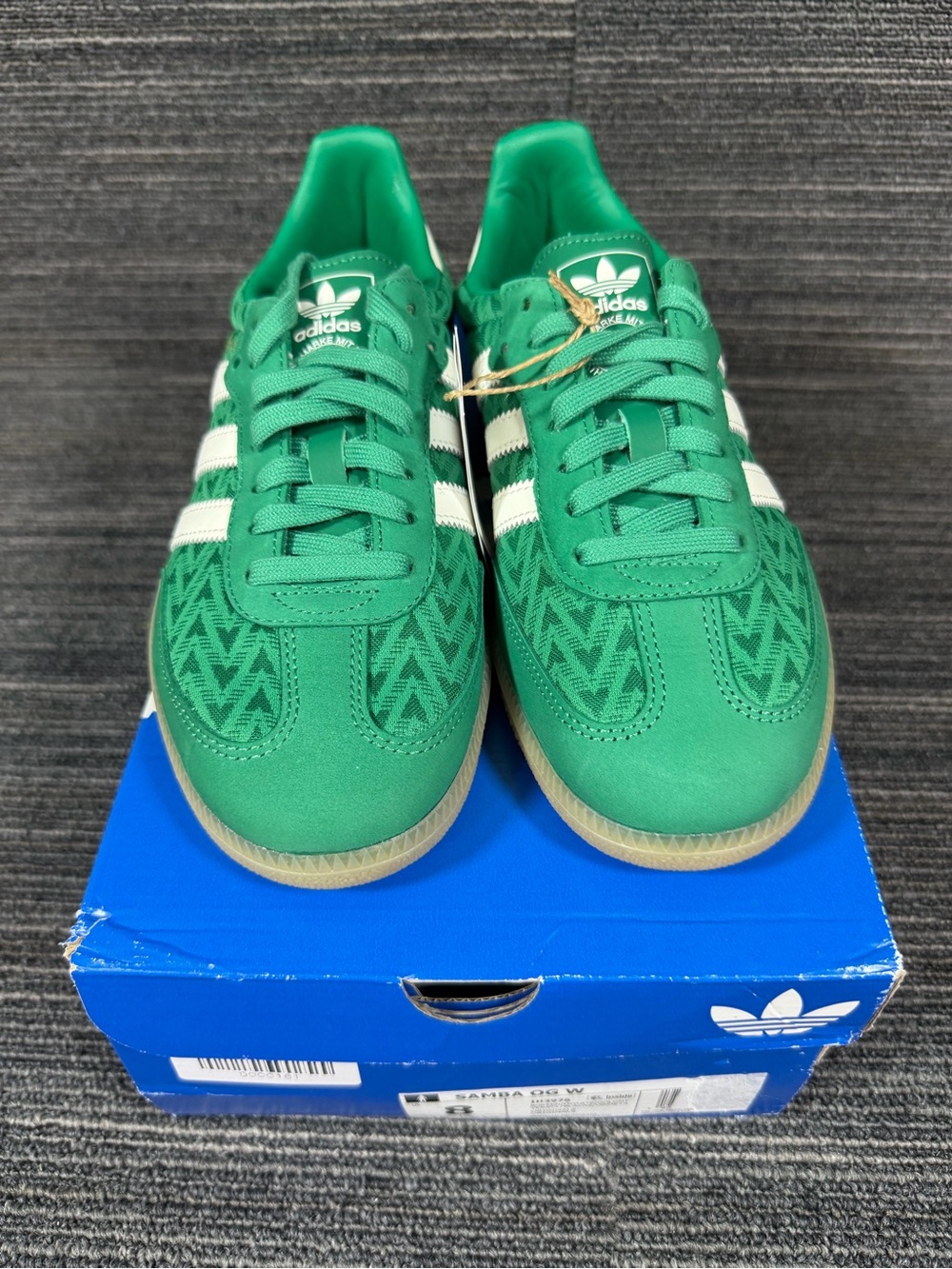 adidas Original Samba OG Bold Green/Off White/Gold Metallic Women’s 8 New IH3976 - Picture 3 of 8